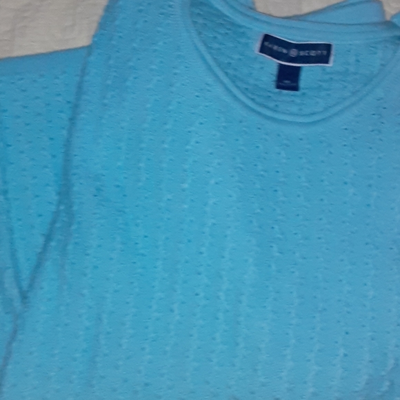 SWEATER  COTTON SKY  BLUE by Karen Scott  XL - Picture 2 of 2